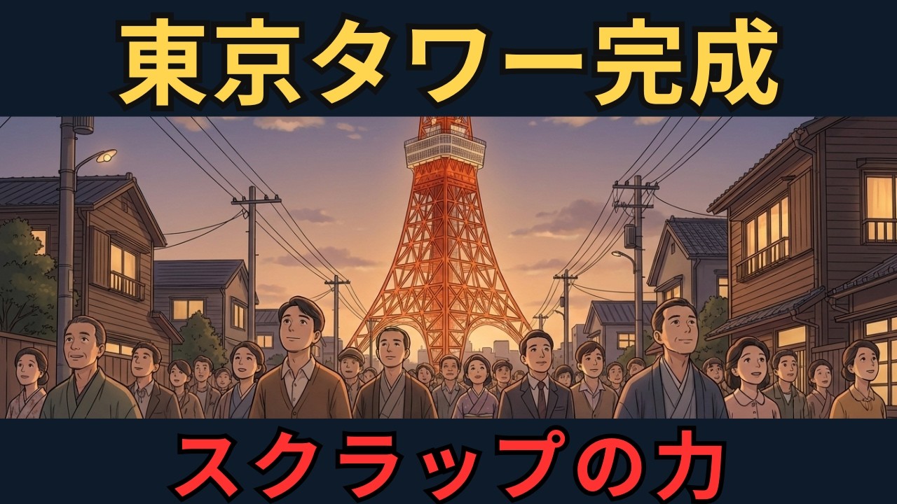 東京タワー完成｜エッフェル塔を超えろ！昭和の職人たちが命懸けで挑んだ333メートルの奇跡｜ざっくり解説