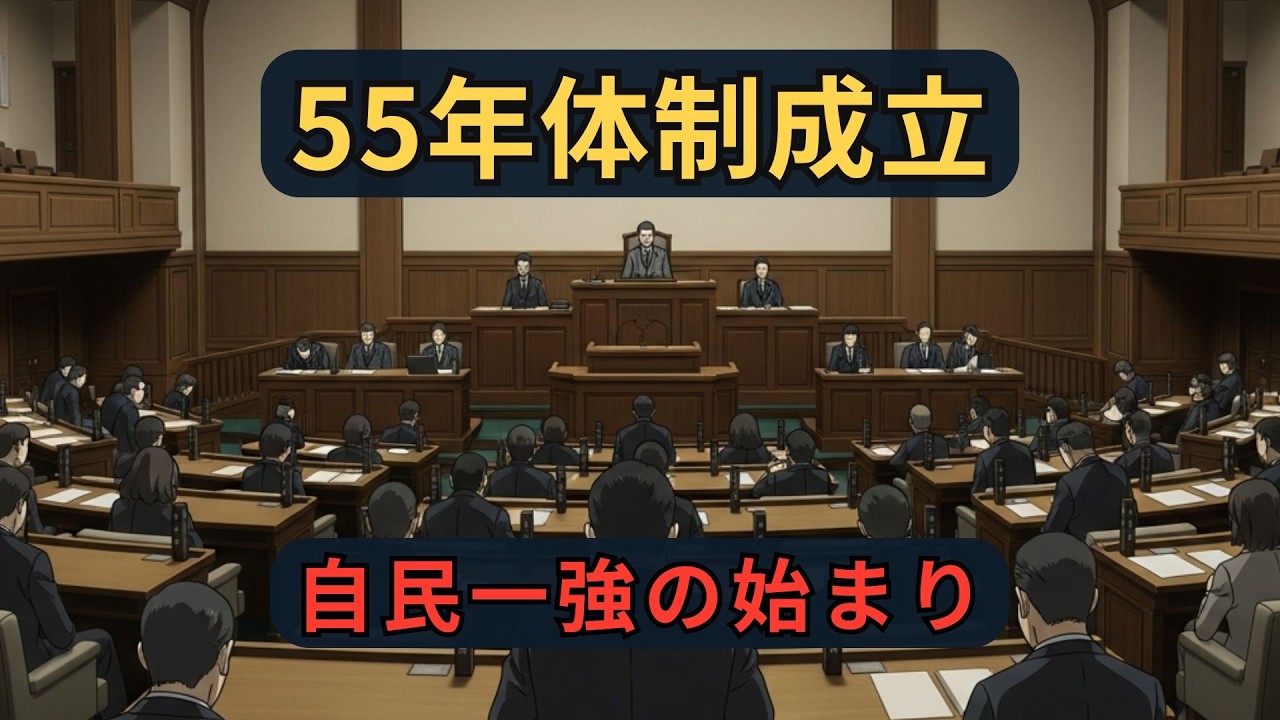 55年体制成立｜社会党再統一と保守合同で日本政治はどう変わった？｜ざっくり解説